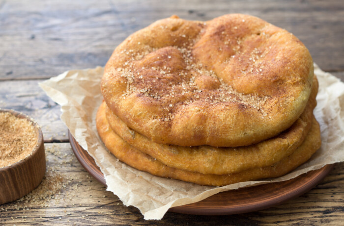 Homemade Fry Bread with cinnamon and sugar