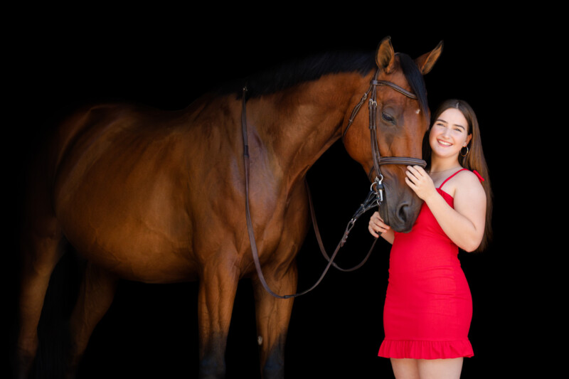 Lexi Pereira with her horse, King of Kannon.